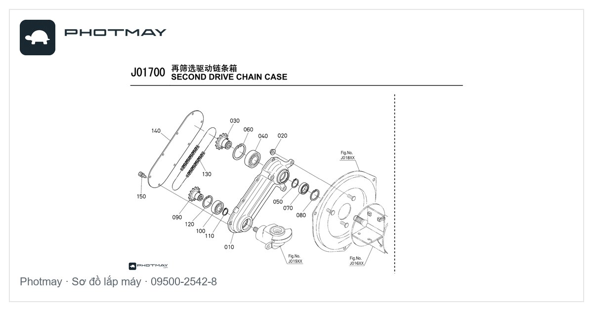 Sơ đồ — Phớt chắn dầu 1 môi — TC-25*42*8 — OEM 09500-2542-8