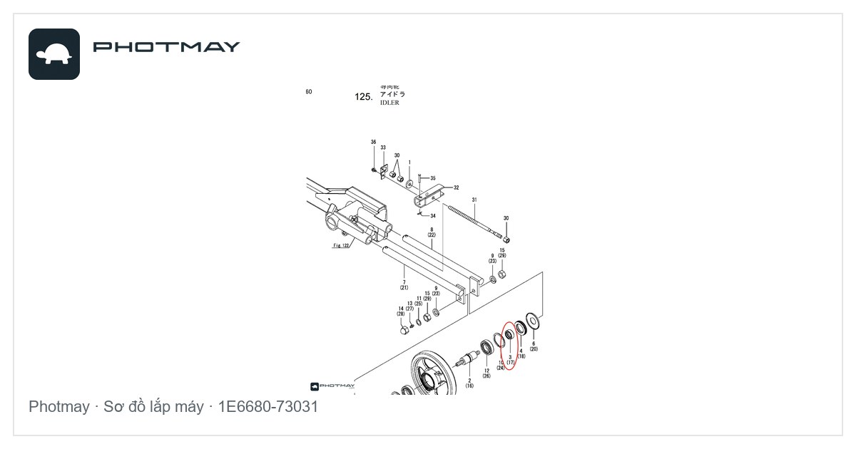 Sơ đồ — Phớt bánh tăng xích máy gặt Yanmar YH700W