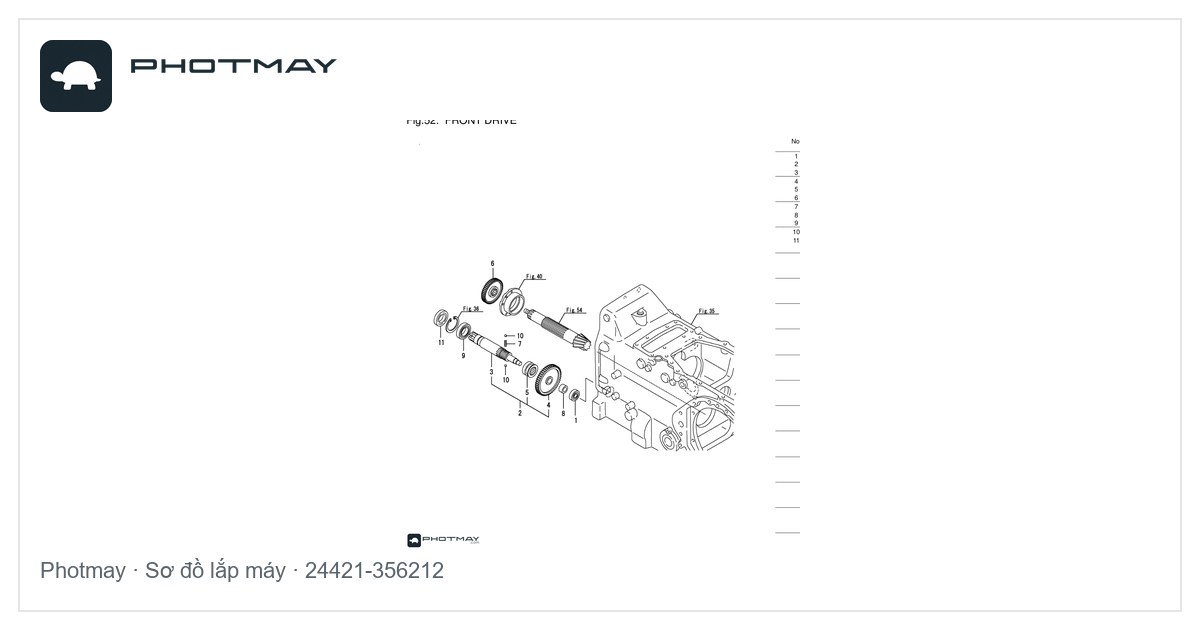 Sơ đồ — Phớt cầu sau máy Yanmar