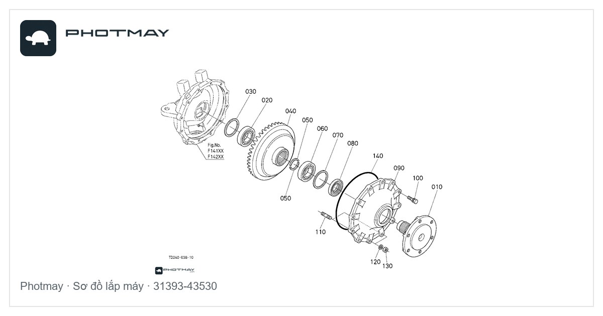 Sơ đồ — Phớt đùi sau máy cày M6040