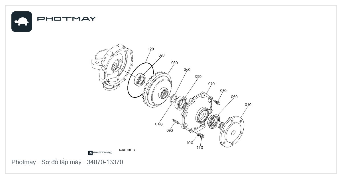 Sơ đồ — Phớt trục ngang cầu trước máy L3408-4508-3108-5018