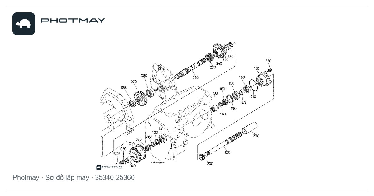 Sơ đồ — Phớt nhớt đuôi chuột máy L4508(PTO/PTO Shaft)