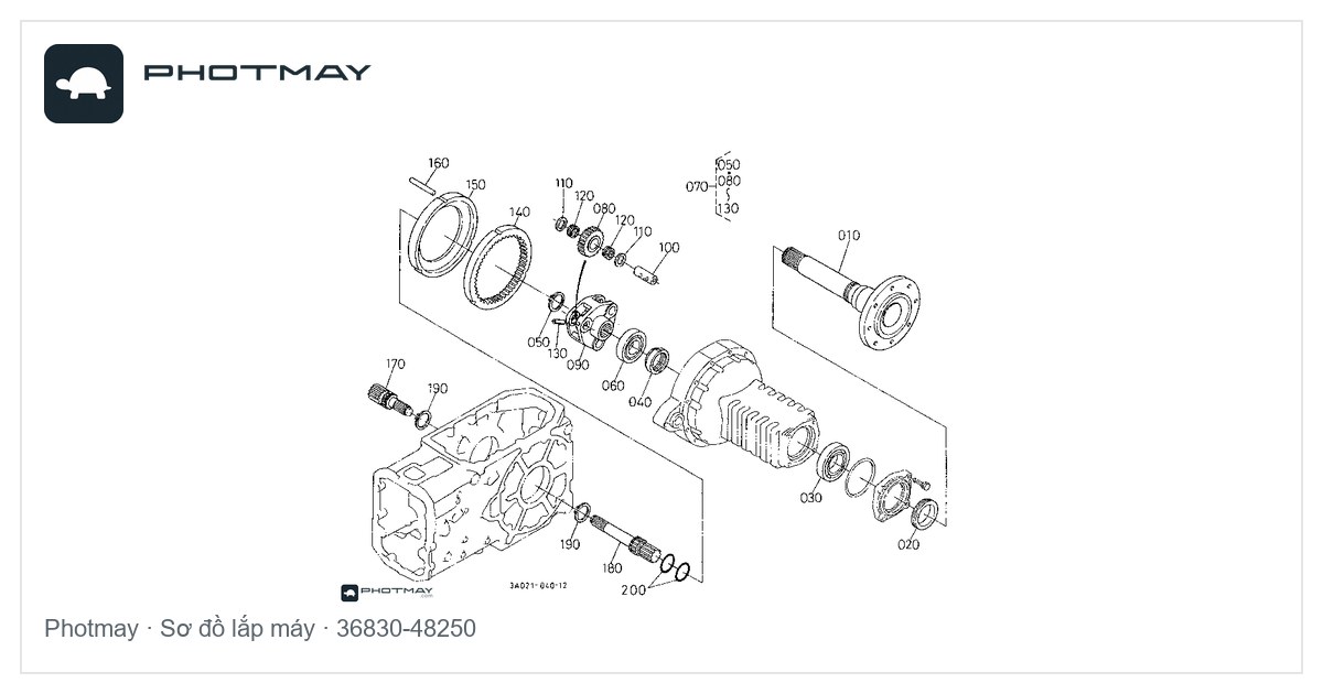 Sơ đồ — Phớt đùi sau máy cày Kubota M5000