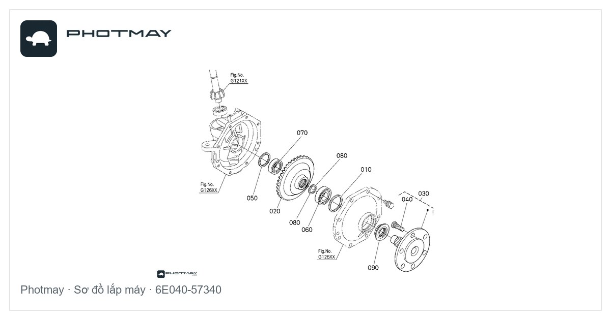 Sơ đồ — Phớt trục bánh xe trước máy cày B2420