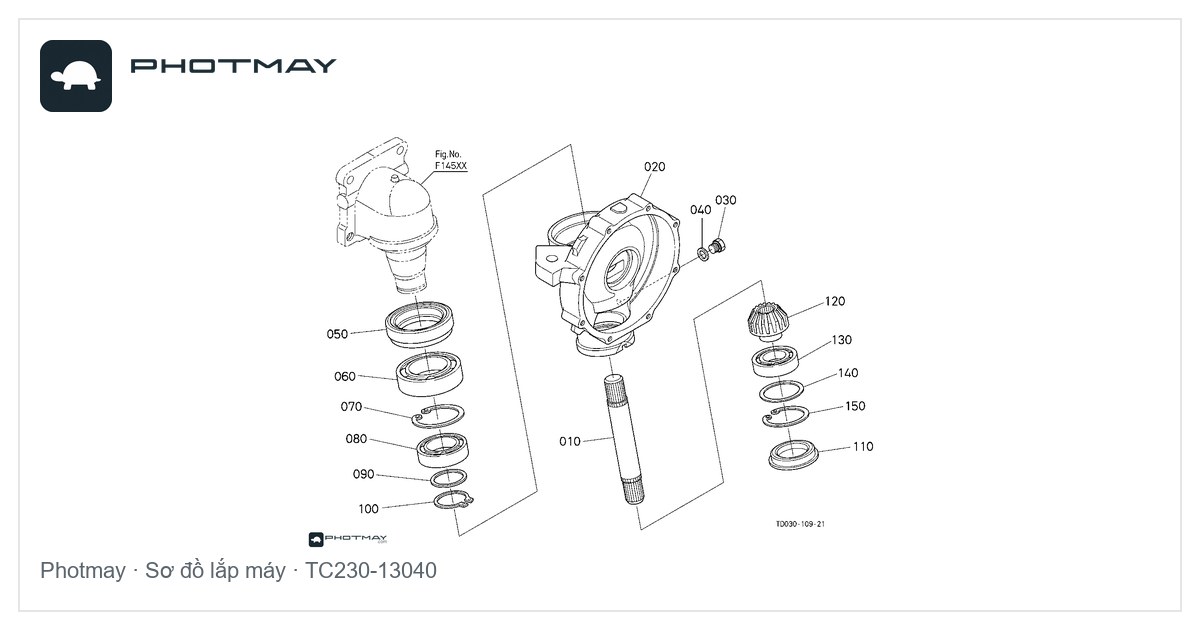 Sơ đồ — Phớt trục đứng cầu trước máy L4508-4708-5018