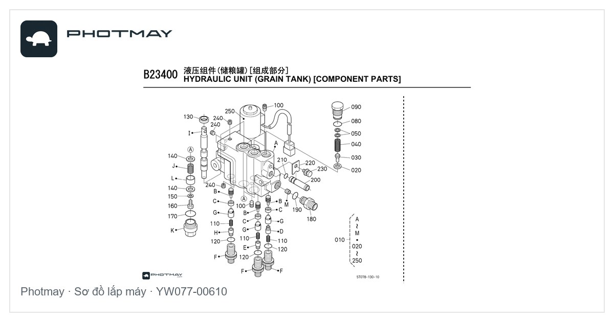 Sơ đồ — Phớt nhớt bộ phận phối DC60
